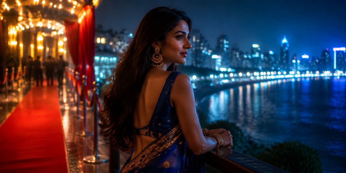 Mumbai city night lights and sports betting neon